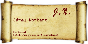 Járay Norbert névjegykártya